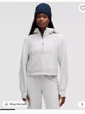 Like NEW, Lululemon Scuba Half-Zip Hoodie size XS/S, heather gray
